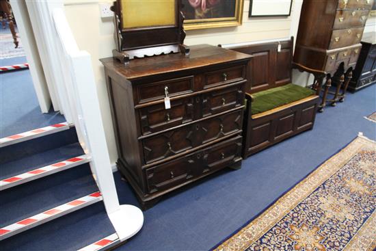 A late 17th century oak chest, W.3ft 2.5in.